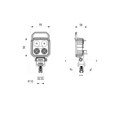 Faro da lavoro LED 90X90mm, maniglia+interruttore_1