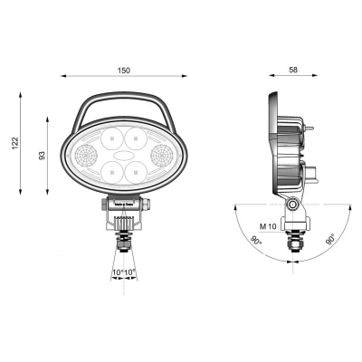 Phare de travail LED CARBONLUX ovale 150X93mm_1