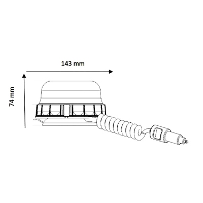 Rundumkennleuchte LED PEGASUS mit Magnetfuss, gelb_1