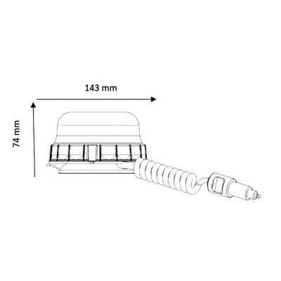 Rundumkennleuchte LED PEGASUS 3 Funktionen gelb_1