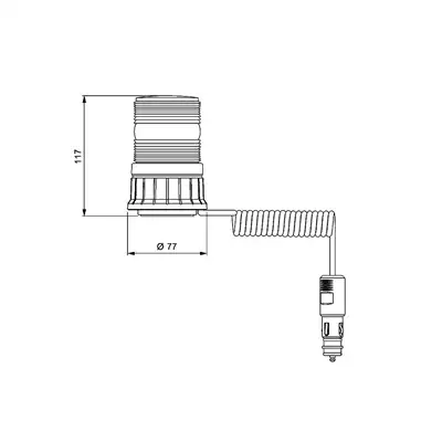 Girofaro LED, magnetico, ambra, DOPPIO LAMPEGGIO_1