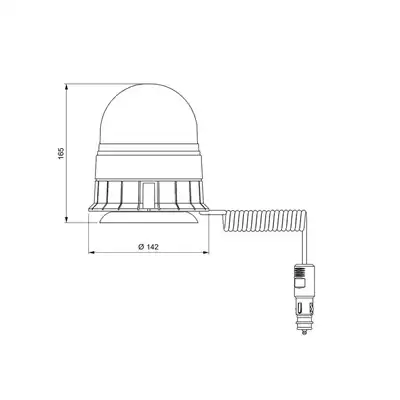 Girofaro LED magnetico 1 ventosa rotante ambra_1