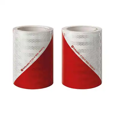 Set rouleaux Chevron Rouge/Blanc Classe B 9 m_0