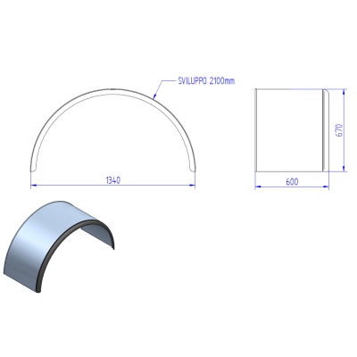 Kotflügel mit Gummibord, L: 2100mm B: 600mm_1