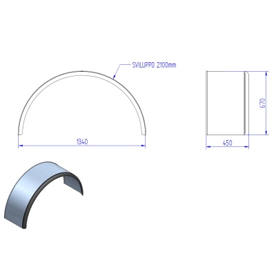 Kotflügel mit Gummibord, L: 2100mm B: 450mm_1