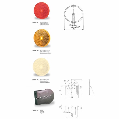 Catadioptre ronde 80mm jaune JOKON_1