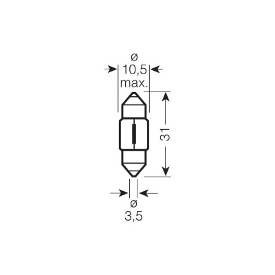 Lampadina 12V 10W SV8,5-8 soffitto OSRAM_1