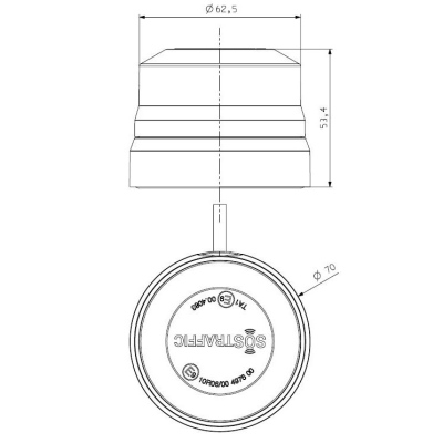 Rundumkennleuchte Ø 70mm LED, 12/24V_1