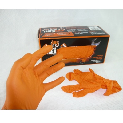 Guanti usa e getta in nitrile, arancione 100pz., L_3