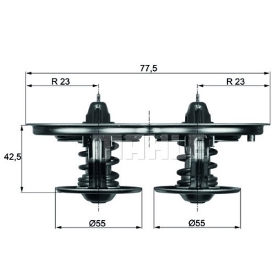 Thermostat 80°/87° mit Dichtung für Scania_1