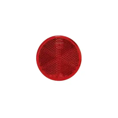 Catadiottro rosso, autocollante Ø80mm_0
