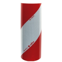 Bande autocollante rouge/blanche droit 282mmx9m