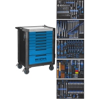 Carrello portautensili prof. TT801, blu, 341 pezzi
