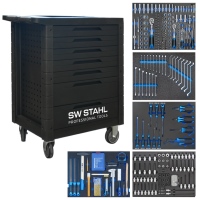 Chariot d’atelier prof. TT401, noir, 347 pièces