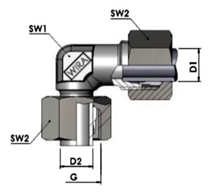 Coude d'équerre orientable (prémonté)